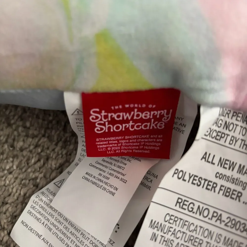 Strawberry Shortcake Squishy Throw Pillows Set of 2 14x14 Plush Cushions NWT